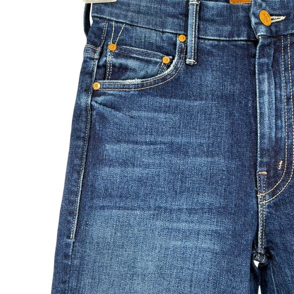 MOTHER High Waisted Looker Jeans 24 Until Next Time Stretch Dark Wash Blue Denim - Picture 5 of 14